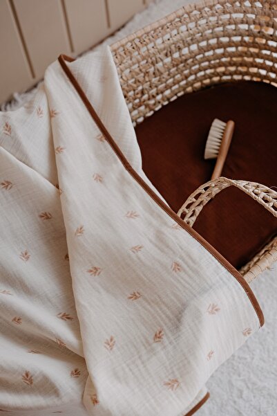 TBA COLLECTION بطانية موسلين| أوراق بنية بسيطة