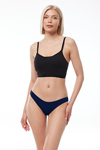 Malabadi Chiloți cu talie joasă pentru femei, albastru bleumarin, gri, pachet de 6 183