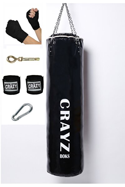 Crazy 120x30 Büyük Boy Dolu Boks Kum Torbası Boks bandaj Set Askı Aparatı