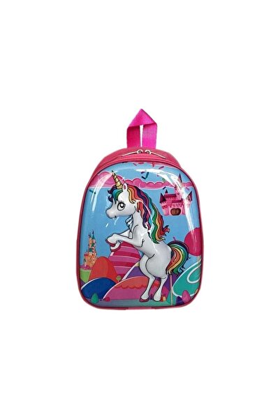 DZC KUZENLER ÇANTA kreş & Anaokulu Çocuk Sırt Çantası pony at unıcorn Karakter 3-6 Yaş 5d Kabartmalı Okul Çantası 30CM