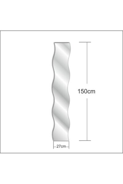 M3DECORİUM 150 Cm Dalgalı Banyo Salon Koridor Antre Duvar Boy Aynası Cam Ayna