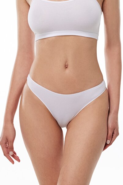 Malabadi Black and White Women's Thong - 6-Piece Modal String Pack 186