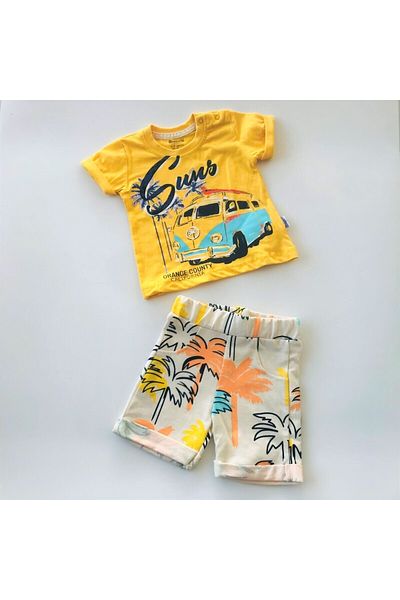 Miniworld Suns Orange Country California Palm Tree Patterned Suit