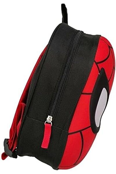 DZC KUZENLER ÇANTA kreş & Anaokulu Çocuk Sırt okul Çantası örümcek kafa 3-6 Yaş 5d Kabartmalı 33CM kırmızı