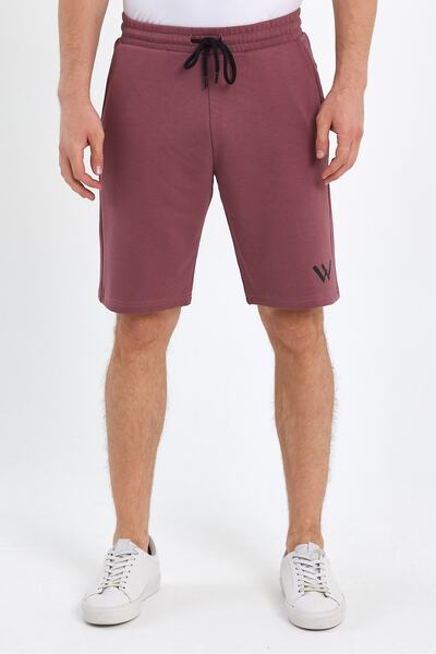 VERDONE شورت محبوك كاجوال بقصّة عادية للرجال من نوع Plum
