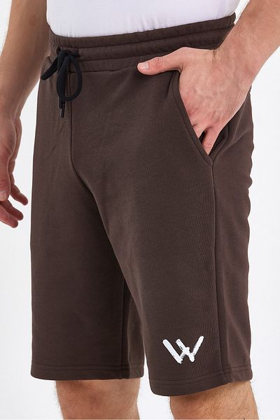 VERDONE Men's Dark Brown Standard Fit Regular Cut Casual Knitted Shorts
