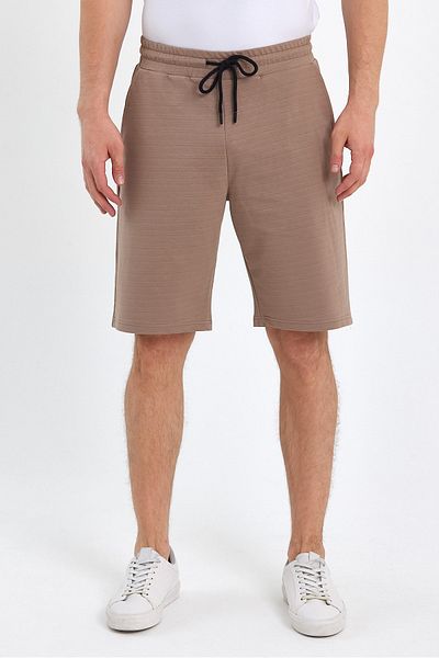 VERDONE Mink Standard Fit Regular Cut Men's Shorts with Stripe Detail