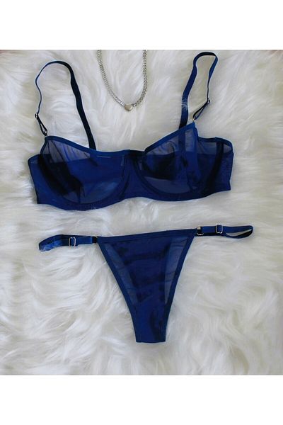 ELİZYA BUTİK Διαφανές Underwire Μπλε, Πορτοκαλί, Αυγή, Λευκό, Κόκκινο Γυναικείο Σετ Εσωρούχων Σουτιέν & Στριγκ