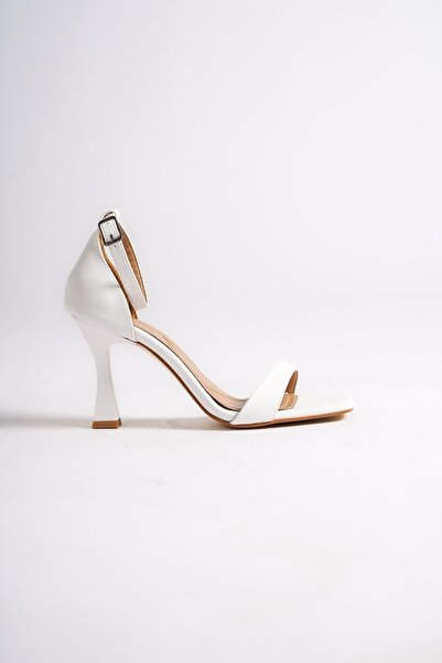 Modabuymus Bílé jednopáskové gobletové boty na podpatku – velikost kloubu