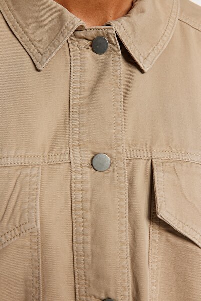 Trendyol Collection Stone Oversize Denim Shirt Jacket TWOAW24CE00098