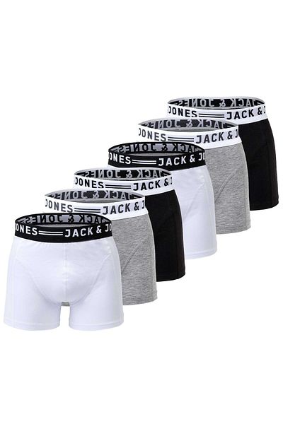 Jack & Jones JACK&JONES Herren Boxershorts, 6er Pack – SENSE TRUNKS, Baumwoll-Stretch