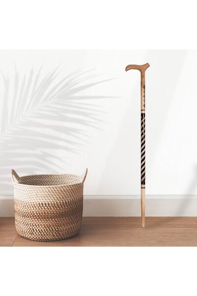 Genel Markalar 1. Kalite Ahşap İşlemeli Baston Desenli