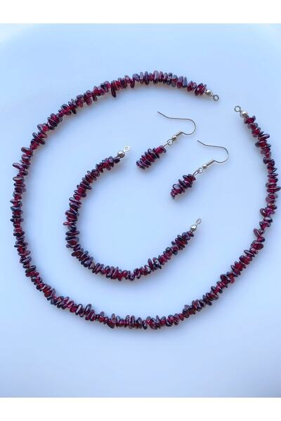 VALİOSO JOYA Lal (Granat) Kırıktaş Doğal Taş Set