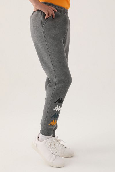 Kappa Anthracite Melange Elastic Waist Cuff Printed Boys' Sweatpants