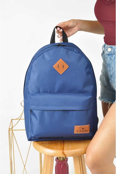 Sellini Μαύρο αδιάβροχο ύφασμα Imperteks Unisex Navy Blue σακίδιο πλάτης και σχολική τσάντα