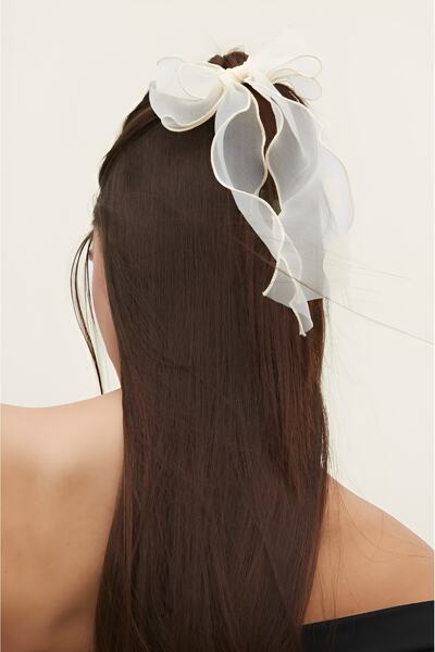 İLKYAZ ACCESSORIES Organza Bow Ribbon Automatic Buckle