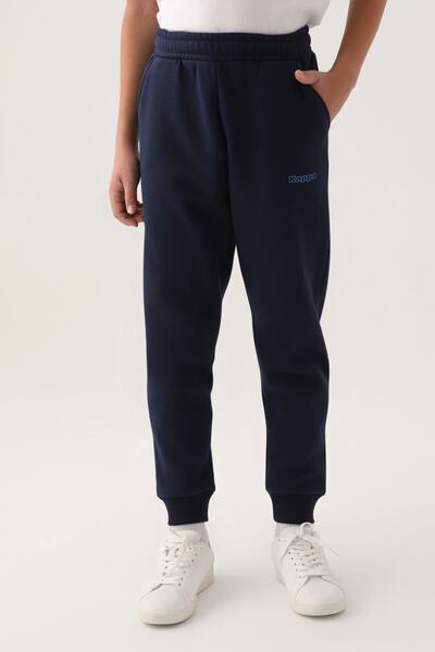 Kappa Navy Blue Ribbed Pocketed Boy's Sweatpants