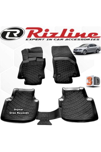 Rizline Skoda Octavia 3d Paspas Havuzlu 2013 - 2020 Arası Siyah 4 Parça Set