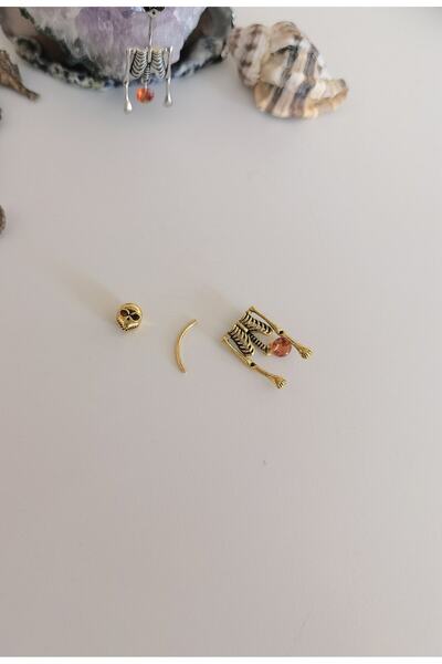 Bylin %100 316 L Cerrahi Çelik Uzaylı İskelet Belly Piercing /Göbek Piercingi - 1 adet - bar kalınlığı 1mm