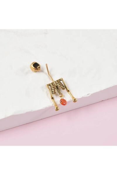 Bylin %100 316 L Cerrahi Çelik Uzaylı İskelet Belly Piercing /Göbek Piercingi - 1 adet - bar kalınlığı 1mm