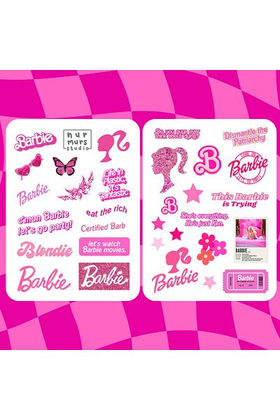 Nurmurs Set de autocolante Barbie 2 - Set potrivit pentru laptop, tabletă, telefon, agenda - Agenda - Bullet Journal