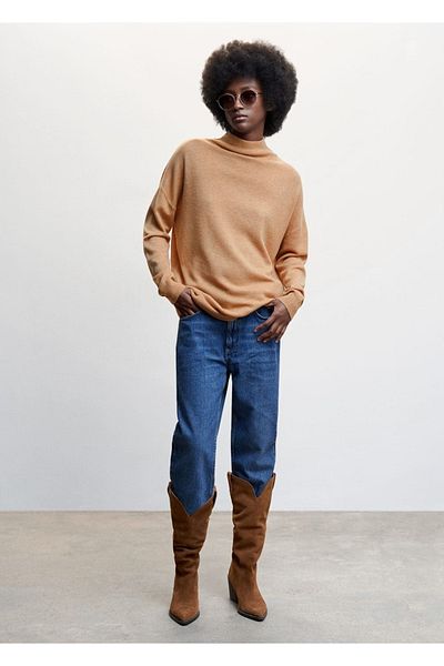 MANGO Woman Perkins Collar 100% Wool Sweater