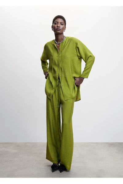 MANGO Woman Saten Palazzo Pantolon