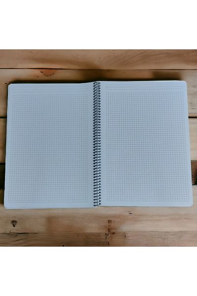 SEYFİKİRTASİYE A4 white cover checkered notebook 80 sheets wire plastic cover