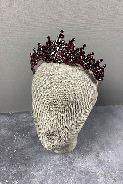 Hayalperest boncuk Tokyo Model Bridal Crown Wedding Crown Wedding Crown Burgundy Color
