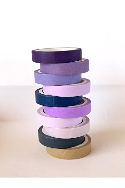10-Piece Decorative Paper Tape | Purple-Lilac Shades (8mmX4m)