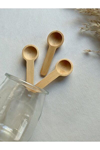 Atölye Merdiven Set of 3 minimal spice spoons raw wooden decorative spice spoons