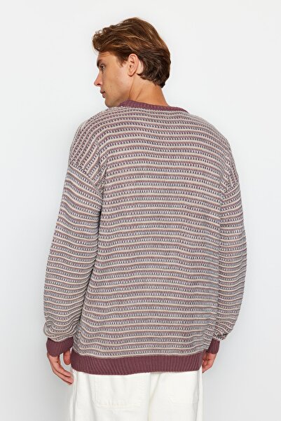 Trendyol Collection Szárított rózsa jacquard normál nyakú pulóver - TMNAW22KZ0658