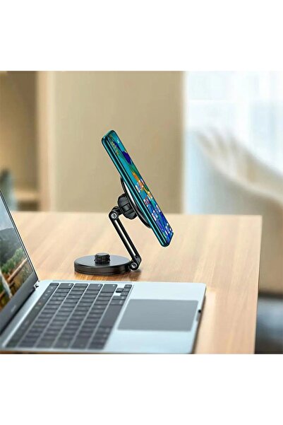 Ally LE-07 Torpido Üstü Araç İç Ve Masa Üstüi Magsafe Telefon Tutucu-SİYAH