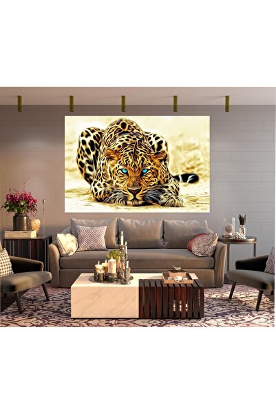 HDART Soyut Modern Leopar Kaplan Çıta Kanvas Tablo Tablosu Tabloları