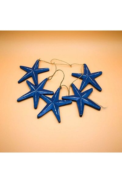 ema Set de cinci ornamente pentru balcon din lemn cu stele de mare