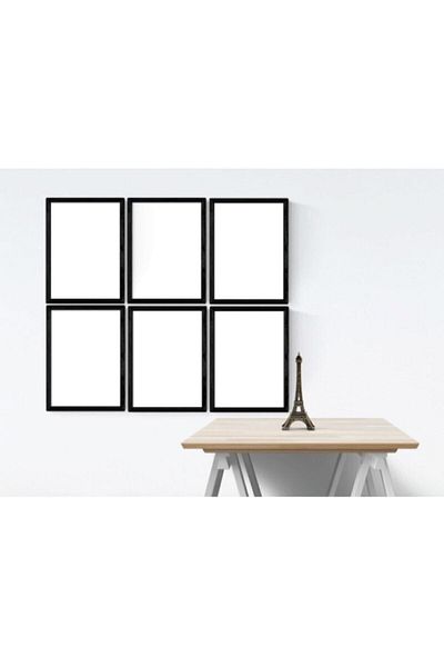 AS TİCARET 6-Piece (A4)cm Frame Set for Pictures Black