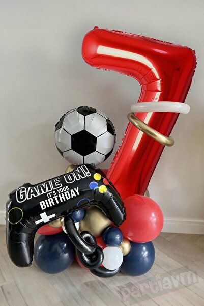 PARTİAVM Futbol Temalı Balon Seti Soccer Konsept Futbol Topu Rakam Balon Seçe...