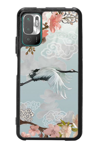 Spoyi Xiaomi Redmi Note 10 5g Glossy Phone Case with Watercolor Stork Design