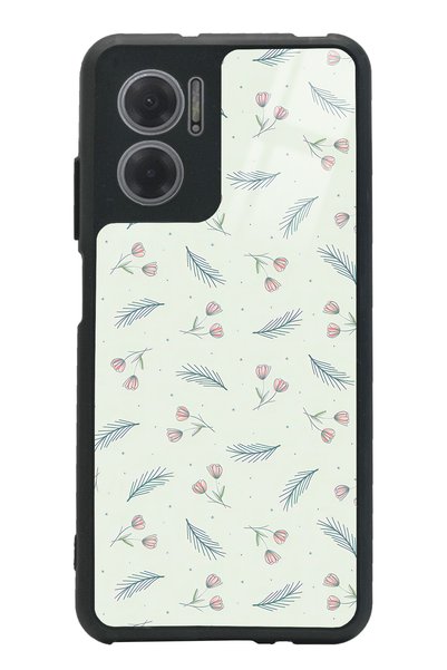 Spoyi Xiaomi Redmi Note 11E Glossy Phone Case with Green Leaf Design