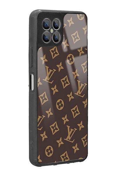 Spoyi حافظة هاتف لامعة بتصميم LV باللون البني من Omix X600