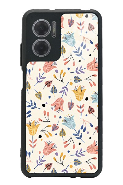 Spoyi Xiaomi Redmi Note 11E Uyumlu  Beyaz Bindanlı Tasarımlı Glossy Telefon K...