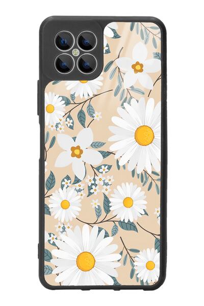 Spoyi Omix X600 Uyumlu  Büyük Papatya Tasarımlı Glossy Telefon Kılıfı