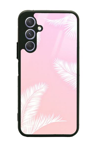Spoyi Samsung A24 Compatible White Palm Design Glossy Phone Case