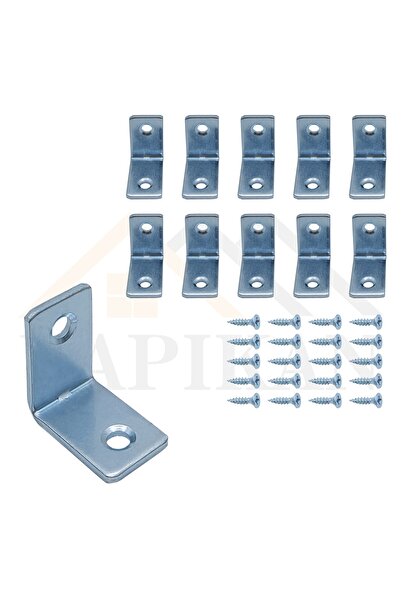 Yapıkan 10 Adet L Demir Gönye Köşebent 2x16x25x25mm - Mobilya Dolap Raf Masa ...