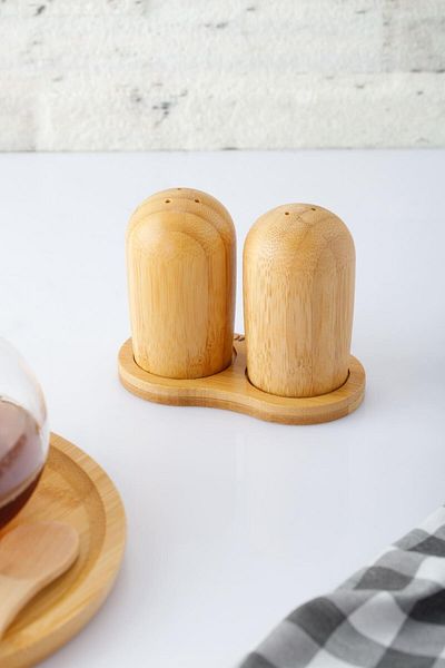 ANJEAHOME Labin Bamboo Tableware Spice Shaker Salt Shaker