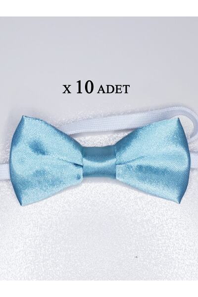 GallanD Aquagreen Children's Satin Birthday Wedding Special Day Practical Elastic Bow Tie 10 Pack