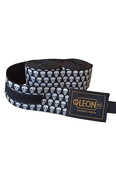 SPORIO boks bandajı Big Skulls Kuru Kafa 5 Metre Boks Bandajı Siyah