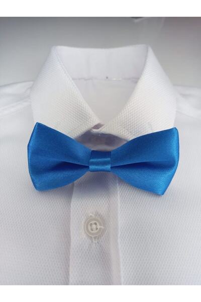 GallanD Saks Blue Children's Satin Birthday Wedding Special Day Practical Elastic Bow Tie 10 Pack