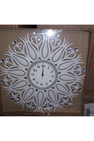 M3DECORİUM 55Cm Fas Osmanlı Lale Motifli Çok Taşlı Gösterişli Duvar Saati