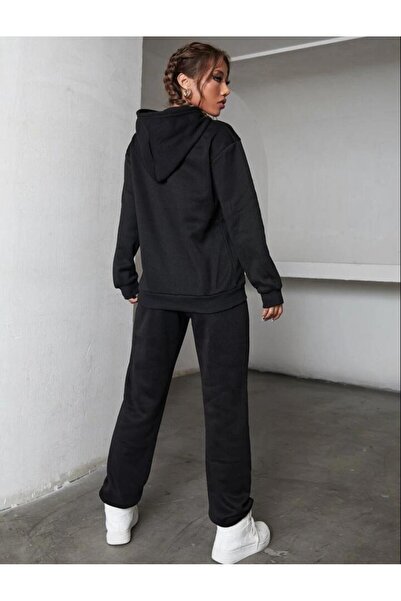 AFROGİYİM Γυναικείο σετ φούτερ με στάμπα Michigan 1975